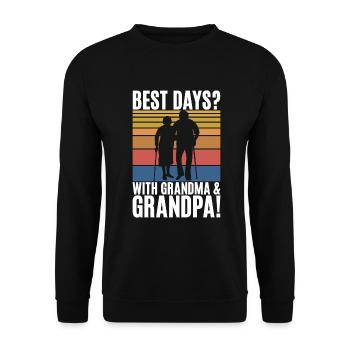 Granddaughter Gifts - Unisex Sweatshirt - black - Front - Alina (178cm) & Michal (187cm)