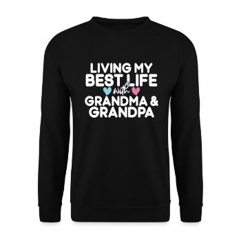 Granddaughter Gifts - Unisex Sweatshirt - black - Front - Alina (178cm) & Michal (187cm)