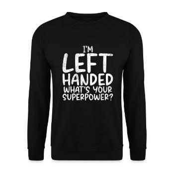 Left Handers Gifts - Unisex Pullover - Schwarz - Vorne - Alina (178cm) & Michal (187cm)