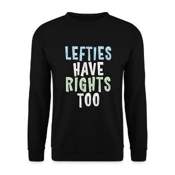 Left Handers Gifts - Unisex Pullover - Schwarz - Vorne - Alina (178cm) & Michal (187cm)