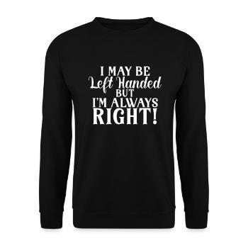 Left Handers Gifts - Unisex Pullover - Schwarz - Vorne - Alina (178cm) & Michal (187cm)