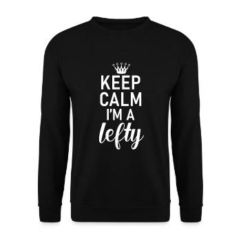 Left Handers Gifts - Unisex Pullover - Schwarz - Vorne - Alina (178cm) & Michal (187cm)