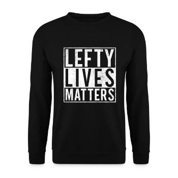 Left Handers Gifts - Unisex Pullover - Schwarz - Vorne - Alina (178cm) & Michal (187cm)