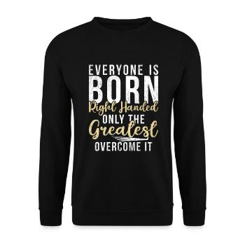 Left Handers Gifts - Unisex Pullover - Schwarz - Vorne - Alina (178cm) & Michal (187cm)