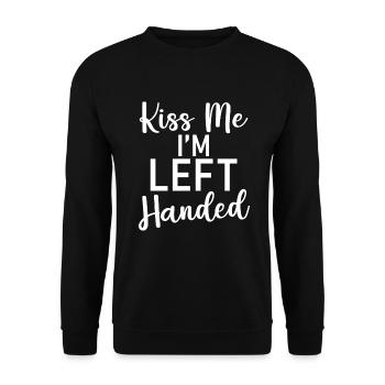 Left Handers Gifts - Unisex Pullover - Schwarz - Vorne - Alina (178cm) & Michal (187cm)
