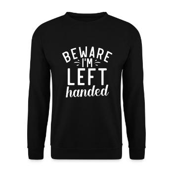 Left Handers Gifts - Unisex Pullover - Schwarz - Vorne - Alina (178cm) & Michal (187cm)