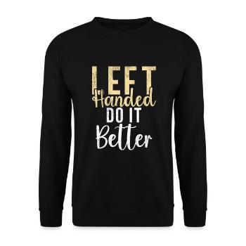 Left Handers Gifts - Unisex Pullover - Schwarz - Vorne - Alina (178cm) & Michal (187cm)
