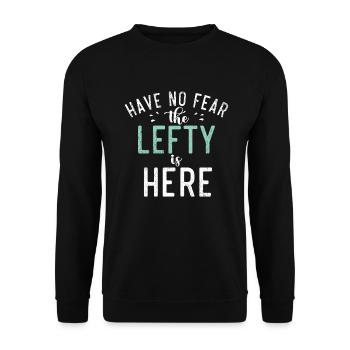 Left Handers Gifts - Unisex Pullover - Schwarz - Vorne - Alina (178cm) & Michal (187cm)