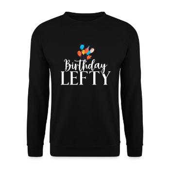 Left Handers Gifts - Unisex Pullover - Schwarz - Vorne - Alina (178cm) & Michal (187cm)