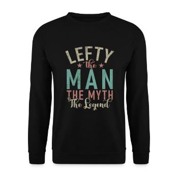Left Handers Gifts - Unisex Pullover - Schwarz - Vorne - Alina (178cm) & Michal (187cm)