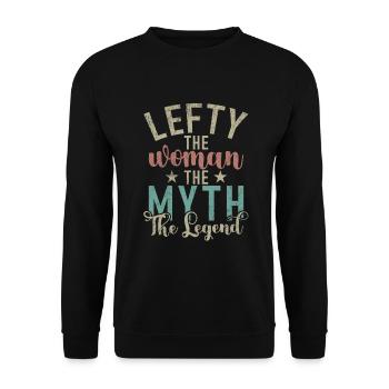 Left Handers Gifts - Unisex Pullover - Schwarz - Vorne - Alina (178cm) & Michal (187cm)