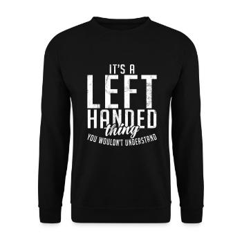 Left Handers Gifts - Unisex Pullover - Schwarz - Vorne - Alina (178cm) & Michal (187cm)