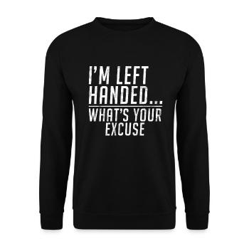 Left Handers Gifts - Unisex Pullover - Schwarz - Vorne - Alina (178cm) & Michal (187cm)