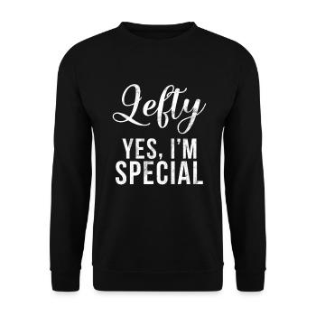 Left Handers Gifts - Unisex Pullover - Schwarz - Vorne - Alina (178cm) & Michal (187cm)