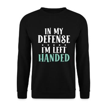 Left Handers Gifts - Unisex Pullover - Schwarz - Vorne - Alina (178cm) & Michal (187cm)