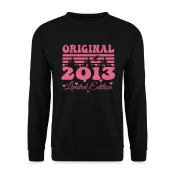 Geschenk zum 11. Jubiläum 2013 Damen | Jahrgang 2013 - Unisex Pullover - Schwarz - Vorne - Alina (178cm) & Michal (187cm)