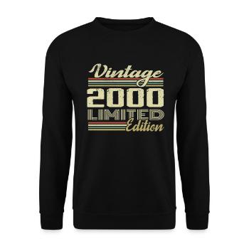 Anniversaire 24 Ans Millésime 2000 Cadeau 2000 - Sweat-shirt Unisexe - noir - Devant - Alina (178cm) & Michal (187cm)