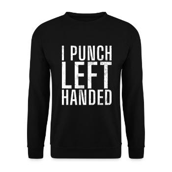 Left Handers Gifts - Unisex Pullover - Schwarz - Vorne - Alina (178cm) & Michal (187cm)