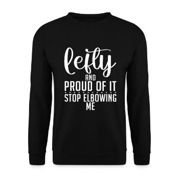 Left Handers Gifts - Unisex Pullover - Schwarz - Vorne - Alina (178cm) & Michal (187cm)