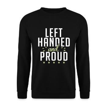 Left Handers Gifts - Unisex Pullover - Schwarz - Vorne - Alina (178cm) & Michal (187cm)