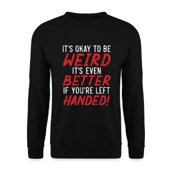 Left Handers Gifts - Unisex Pullover - Schwarz - Vorne - Alina (178cm) & Michal (187cm)