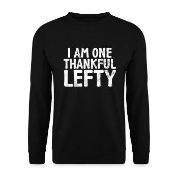 Left Handers Gifts - Unisex Pullover - Schwarz - Vorne - Alina (178cm) & Michal (187cm)