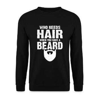 Giftidea Beard Men - Unisex Pullover - Schwarz - Vorne - Alina (178cm) & Michal (187cm)