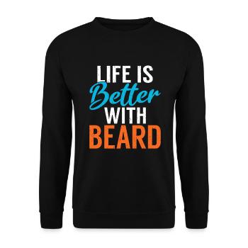 Giftidea Beard Men - Unisex Pullover - Schwarz - Vorne - Alina (178cm) & Michal (187cm)