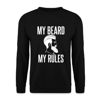 Giftidea Beard Men - Unisex Pullover - Schwarz - Vorne - Alina (178cm) & Michal (187cm)