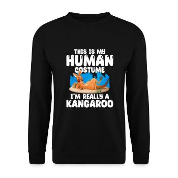 känguru - Unisex Pullover - Schwarz - Vorne - Alina (178cm) & Michal (187cm)