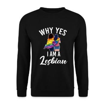 Lesbian Gifts - Unisex Pullover - Schwarz - Vorne - Alina (178cm) & Michal (187cm)