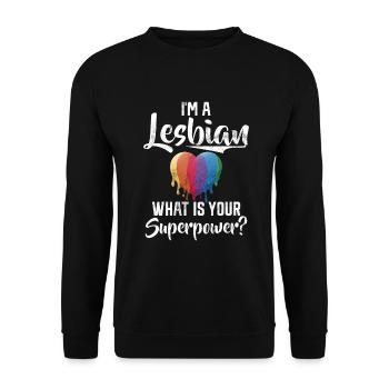 Lesbian Gifts - Unisex Pullover - Schwarz - Vorne - Alina (178cm) & Michal (187cm)