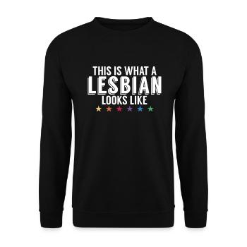 Lesbian Gifts - Unisex Pullover - Schwarz - Vorne - Alina (178cm) & Michal (187cm)