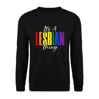 Lesbian Gifts - Unisex Pullover - Schwarz - Vorne - Alina (178cm) & Michal (187cm)