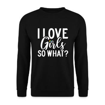 Lesbian Gifts - Unisex Pullover - Schwarz - Vorne - Alina (178cm) & Michal (187cm)