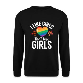 Lesbian Gifts - Unisex Pullover - Schwarz - Vorne - Alina (178cm) & Michal (187cm)