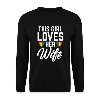 Lesbian Gifts - Unisex Pullover - Schwarz - Vorne - Alina (178cm) & Michal (187cm)