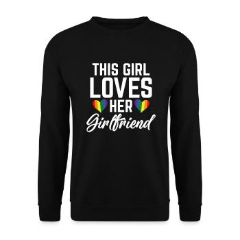 Lesbian Gifts - Unisex Pullover - Schwarz - Vorne - Alina (178cm) & Michal (187cm)
