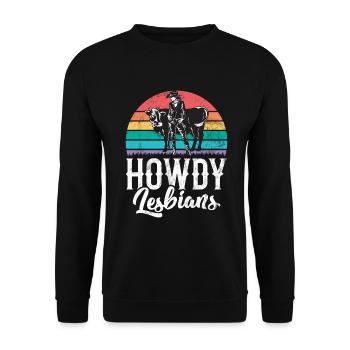 Lesbian Gifts - Unisex Pullover - Schwarz - Vorne - Alina (178cm) & Michal (187cm)