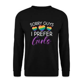 Lesbian Gifts - Unisex Pullover - Schwarz - Vorne - Alina (178cm) & Michal (187cm)