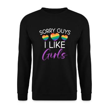 Lesbian Gifts - Unisex Pullover - Schwarz - Vorne - Alina (178cm) & Michal (187cm)