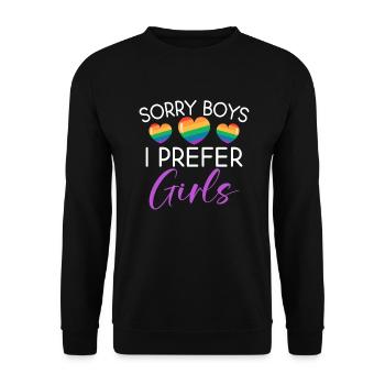 Lesbian Gifts - Unisex Pullover - Schwarz - Vorne - Alina (178cm) & Michal (187cm)