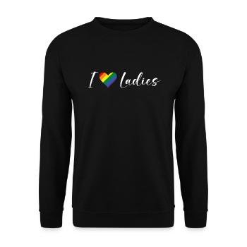 Lesbian Gifts - Unisex Pullover - Schwarz - Vorne - Alina (178cm) & Michal (187cm)