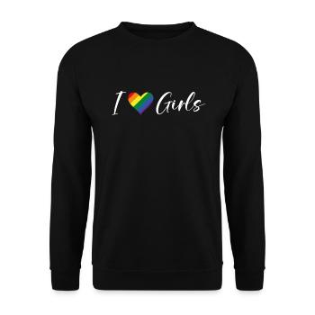 Lesbian Gifts - Unisex Pullover - Schwarz - Vorne - Alina (178cm) & Michal (187cm)