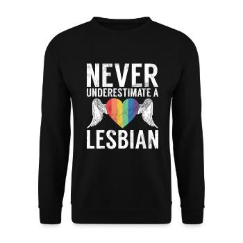 Lesbian Gifts - Unisex Pullover - Schwarz - Vorne - Alina (178cm) & Michal (187cm)