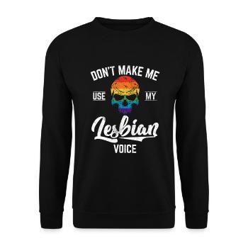 Lesbian Gifts - Unisex Pullover - Schwarz - Vorne - Alina (178cm) & Michal (187cm)