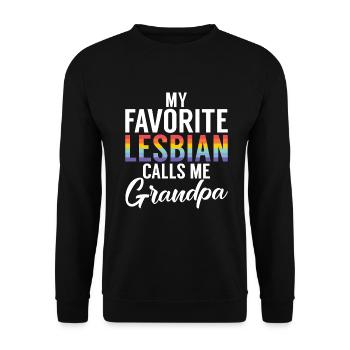 Lesbian Gifts - Unisex Pullover - Schwarz - Vorne - Alina (178cm) & Michal (187cm)