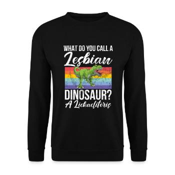 Lesbian Gifts - Unisex Pullover - Schwarz - Vorne - Alina (178cm) & Michal (187cm)