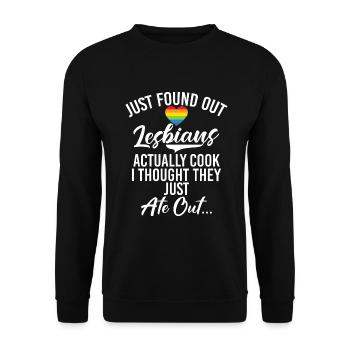 Lesbian Gifts - Unisex Pullover - Schwarz - Vorne - Alina (178cm) & Michal (187cm)