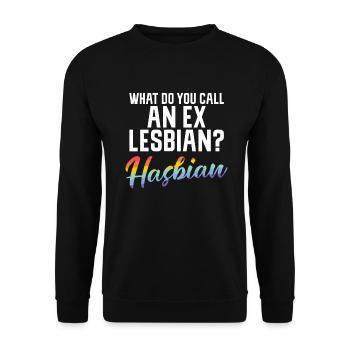 Lesbian Gifts - Unisex Pullover - Schwarz - Vorne - Alina (178cm) & Michal (187cm)
